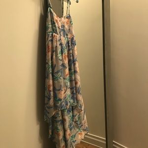 High low floral dress with adjustable straps